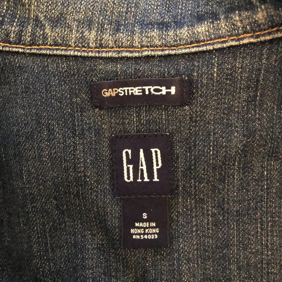 Vtg Y2K GAP Stretch Jeans Trucker Jacket sz S 2004 - Picture 3 of 4